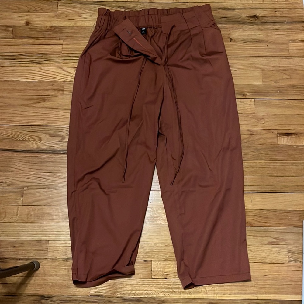 SHEIN Drawstring Paper Bag Waist Pants